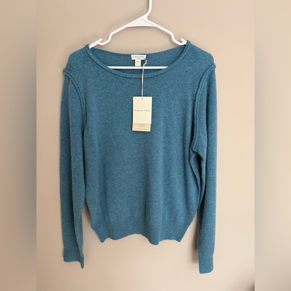 Garnet Hill Sweaters - NWT Garnet Hill Braided Cashmere Sweater in Slate Blue